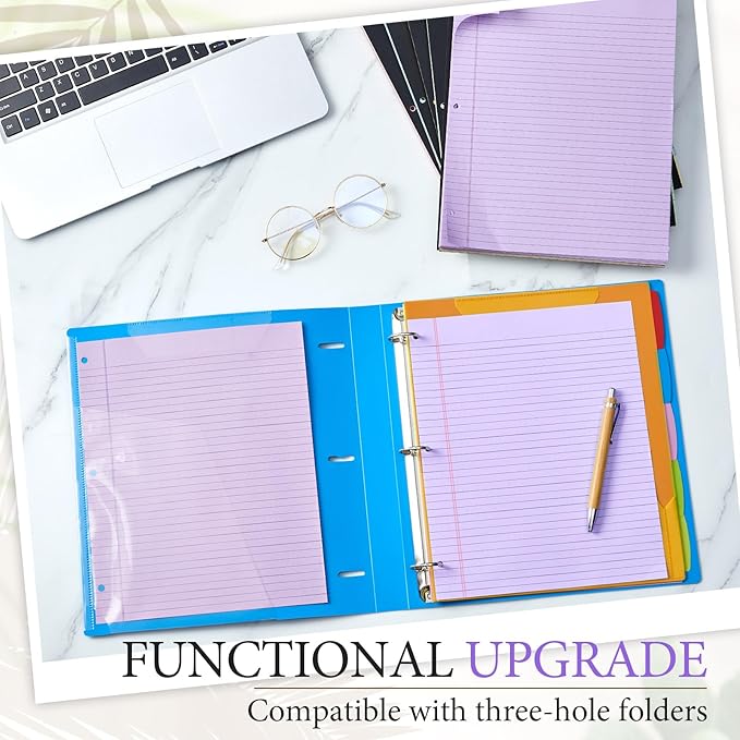 3 Packs 8.5" x 11" Top Spiral Notebook with 3 Hole Punched Legal Pads College Ruled Notepad 50 Sheets Hard Cardboard Paper Wirebound Notepad for Office School Business (Purple)-DeskLoop Office