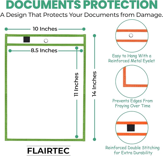 7-Pack Dry Erase Pockets – 10x14 Heavy Duty Sleeves - Image 2