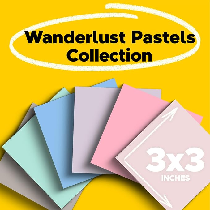 Post-it 100% Recycled Super Sticky Notes, 4 x 4 in, 6 Pads | School Supplies - Image 2