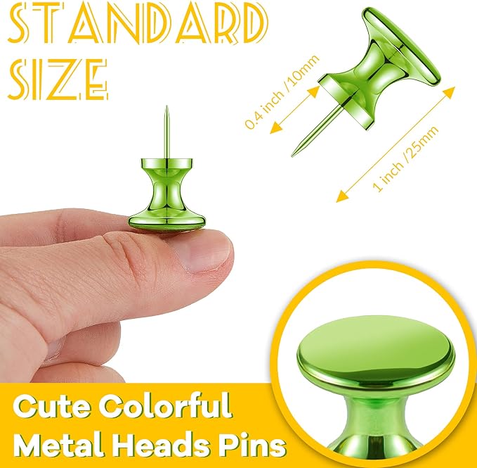 Outus 60 Pcs Giant Push Pins Jumbo Tacks 1/1.8inch Plastic Head - Image 2