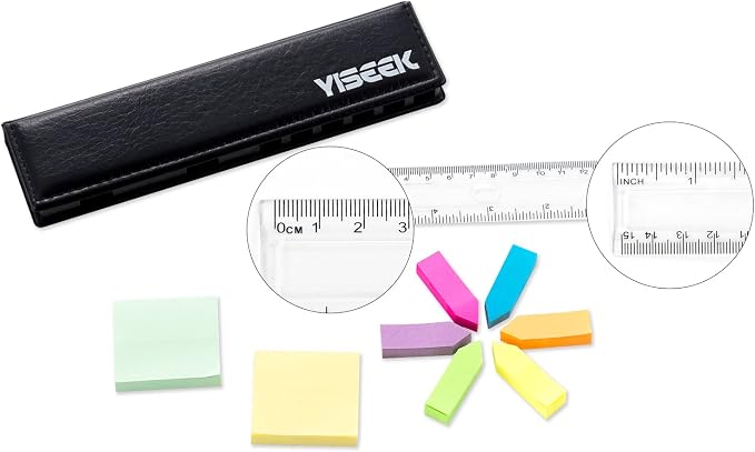 Sticky Notes Set with Ruler, Mini Sticky Note Pads, Arrow Flags, Leather - Image 4