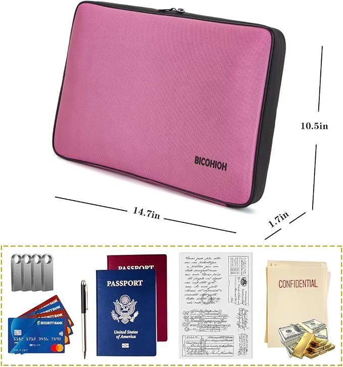 Portable Document Bag, Important Document Organizer, Storage Pouch File Folder - Image 2