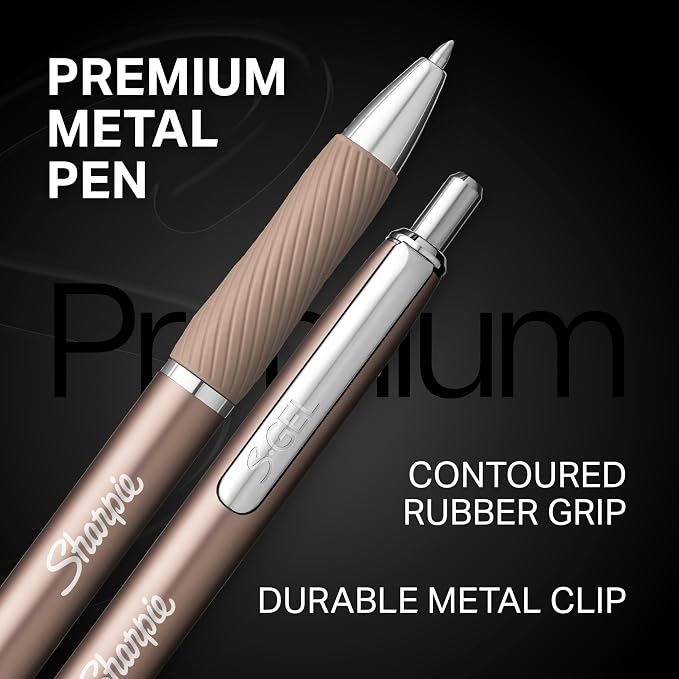 Sharpie S-Gel, Gel Ink Pens, Medium Point, Sleek Metal Barrel, Journaling - Image 5