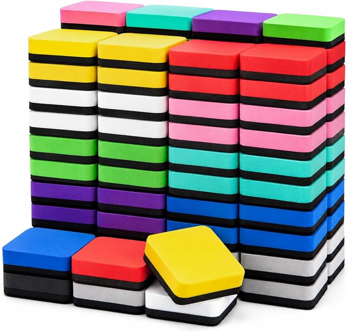 OWLKELA 90 Pcs Dry Erase Erasers, Magnetic Whiteboard Eraser, Mini Whiteboard by OWLKELA