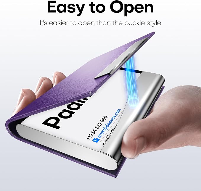 Padike Business Card Holder, Business Card Case Professional PU Leather & - Image 4