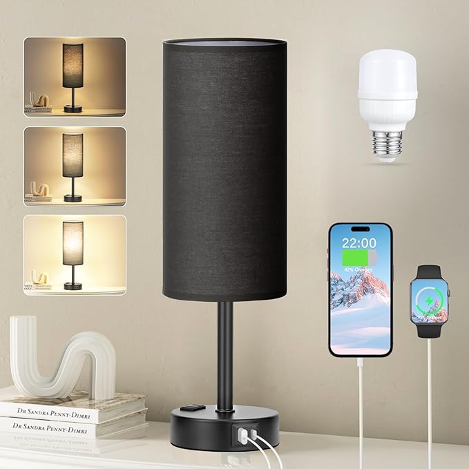 Fenmzee Black Bedroom Lamp for Nightstand by Fenmzeelighting