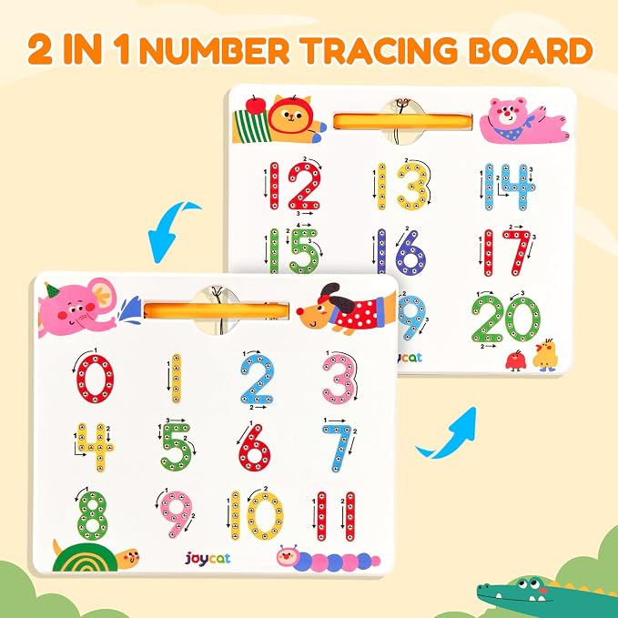 JoyCat Double-Sided Magnetic Animal Number Tracing Board - Image 2