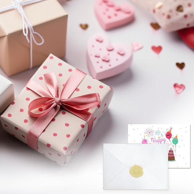 100 Pack Mini Pearl Ivory Envelopes, 4 x 2.75" Shimmer Gift Card Envelopes - Image 8