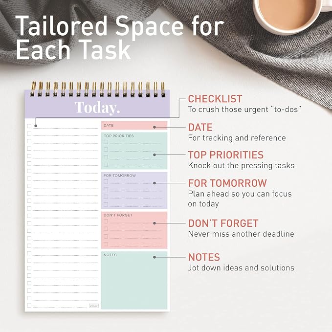 Sweetzer & Orange Daily & Weekly To Do List Notepad – Undated Work Planner & - Image 4