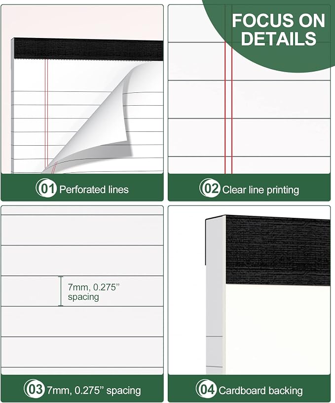 12 Pack Note Pads 4x6 Inch, Small Writing Pads, Notepads of College Ruled Paper - Image 3