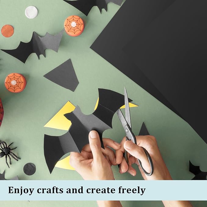 OcePor 100 Sheets Black Cardstock 9” x 12”, 92lb/250gsm Black Card Stock, Thick Card Stock Paper, Heavy Cardstock Paper for Printer, Resume, Scrapbooks, Art, Crafts, Business Cards-DeskLoop Office