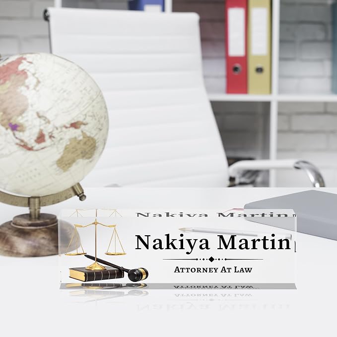 Desk Name Plate Personalized, Lawyer Name Plate - Image 6