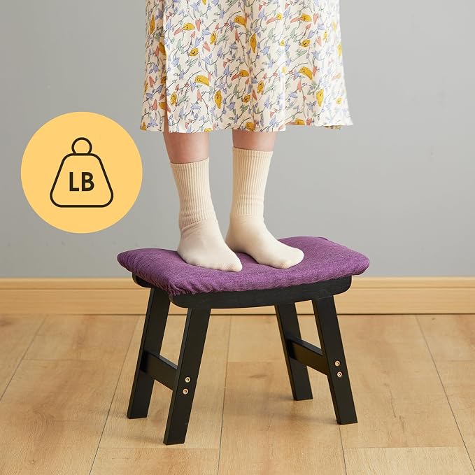 Foot Stool Ottoman Foot Rest Under Desk, Small Stool - Image 4