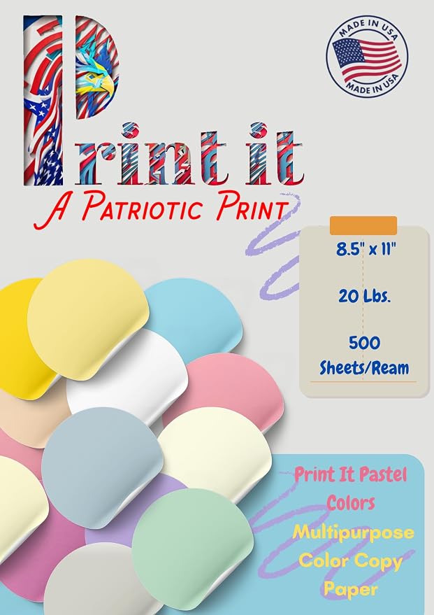 PrintIt Colors Multipurpose Paper, 20 lbs., 8.5" x 11", 500 Sheets/Ream – - Image 8