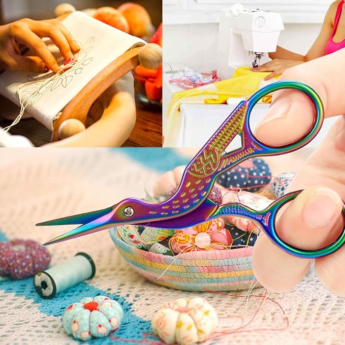 BIHRTC 3.6inch Mini Scissor Bird Crane Embroidery Scissors Stainless Steel - Image 6