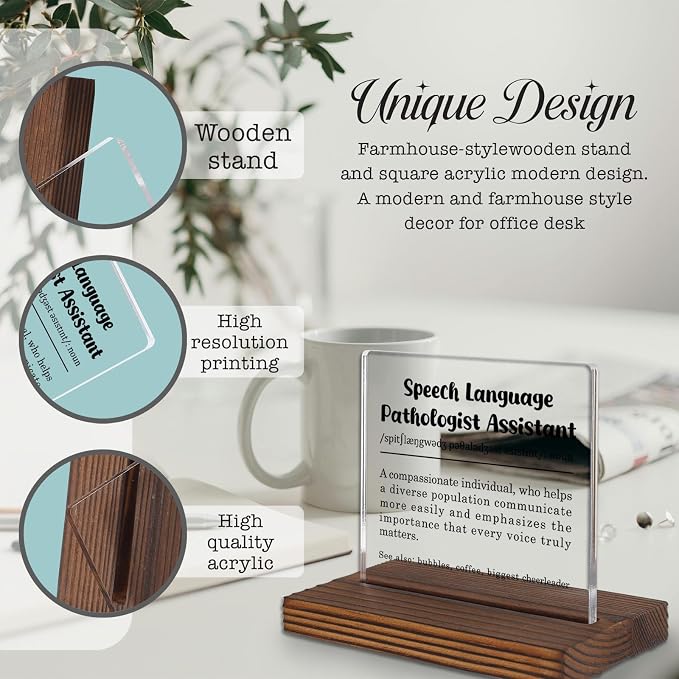 Speech Language Pathologist Assistant Gift Desk Sign, Appreciation Decor Plaque - Image 3