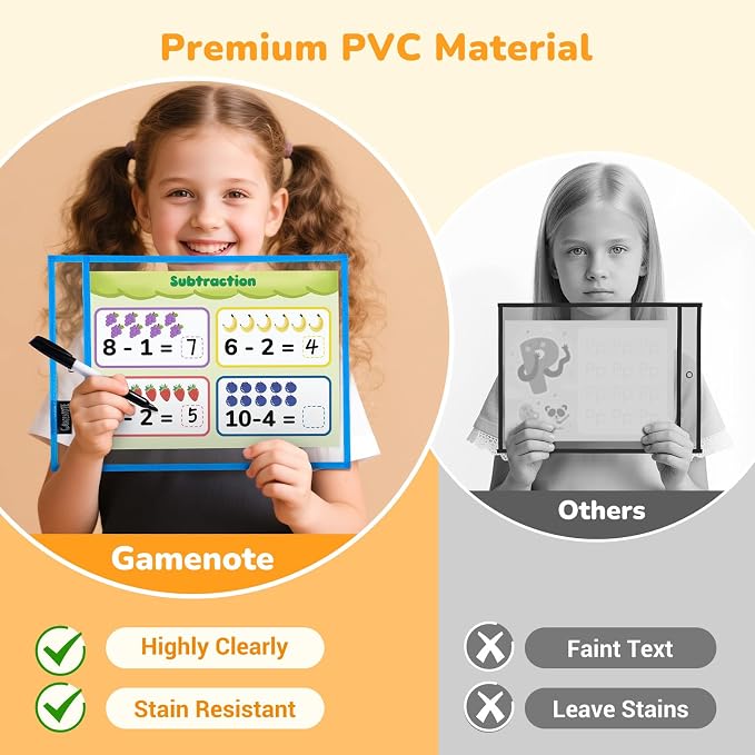 Gamenote 30 Pack Dry Erase Pockets - Image 4