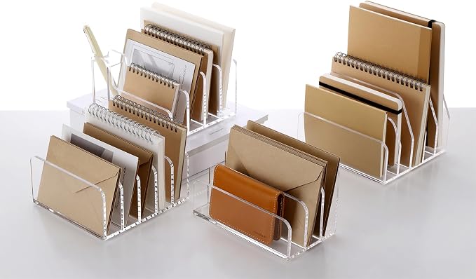 SANRUI Acrylic Mail Organizer, 5 Compartments File Holder - Image 12