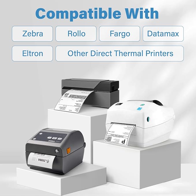 LotFancy 4x6 Thermal Labels, 1000 Shipping Labels, 4 Rolls-250 Labels per Roll - Image 2