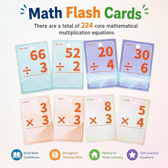 Multiplication and Division Flash Cards, Math Games Flash Cards - Image 5