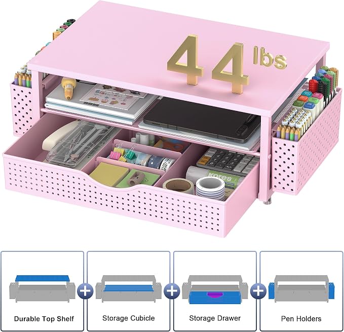 Spacrea Desk Organizer and Accessories, Computer Monitor Stand Riser - Image 4