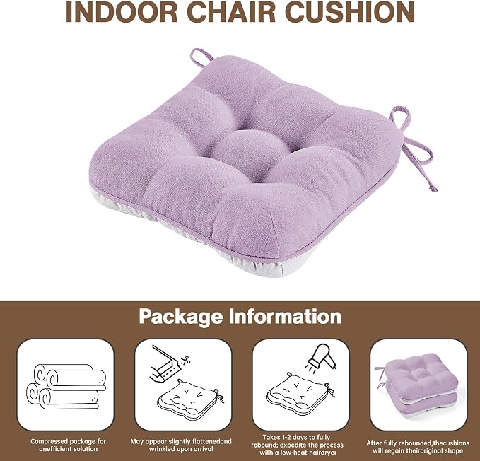 BETU Chair Cushions for Dining Chairs Set of 4, 3.5" Thick Kitchen Table Chair - Image 9