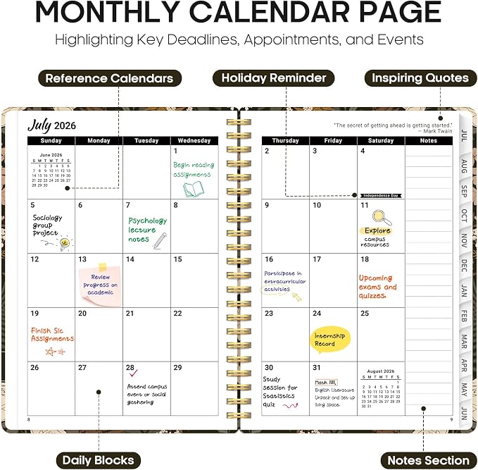 Planner 2026-2027, Academic Year Monthly and Weekly Calendar Planner, Jul 2026 - Image 2