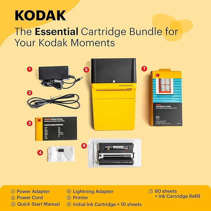 KODAK Dock ERA Plus 4PASS Instant Photo Printer, 4x6 inches, 90 Sheets Bundle-DeskLoop Office