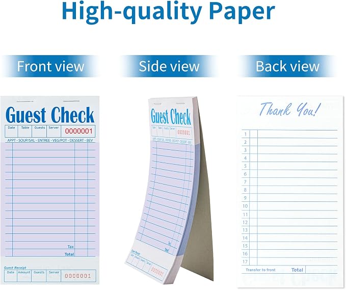 ZPARIK 6 Pack Purple Guest Checks Books - Image 2