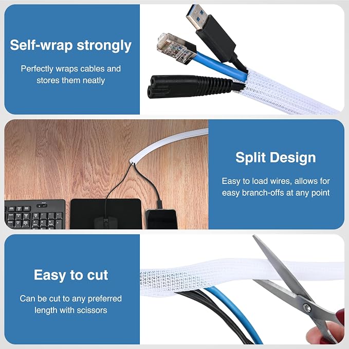 Nilight Cable Sleeve, 25ft-1/2inch Cord Management Sleeves, Braided Sleeving - Image 3