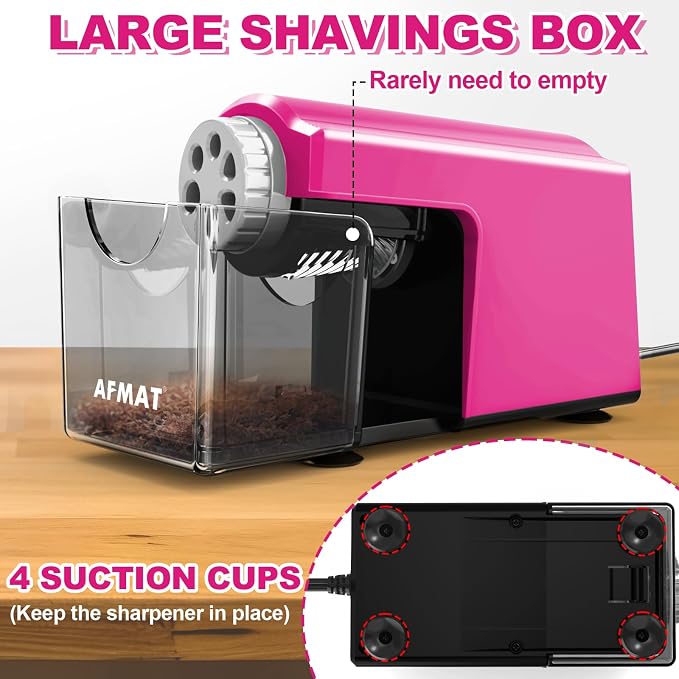 AFMAT Electric Pencil Sharpener Heavy Duty, 6-Hole Classroom Pencil Sharpener - Image 6