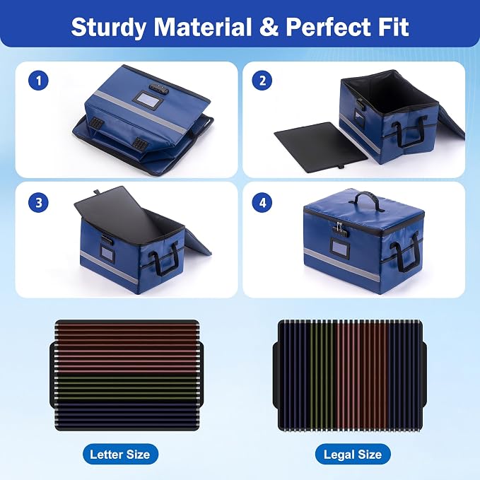 EXLIFBAG File Organizer, Fireproof File Box - Image 4