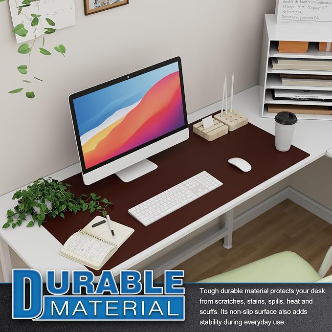 K KNODEL Large Office Leather Desk Mat, Mouse and Keyboard Pad, Computer and - Image 5