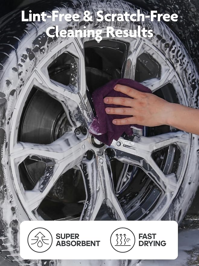Fantasticlean Microfiber Cleaning Cloth Roll -90 Pack, Tear Away Microfiber Towels, 12" x 12", Reusable, Washable, Scratch Free, Ultra Absorbent Dish Rags for Car, Home, Garage or Shop (Deep Purple)-DeskLoop Office