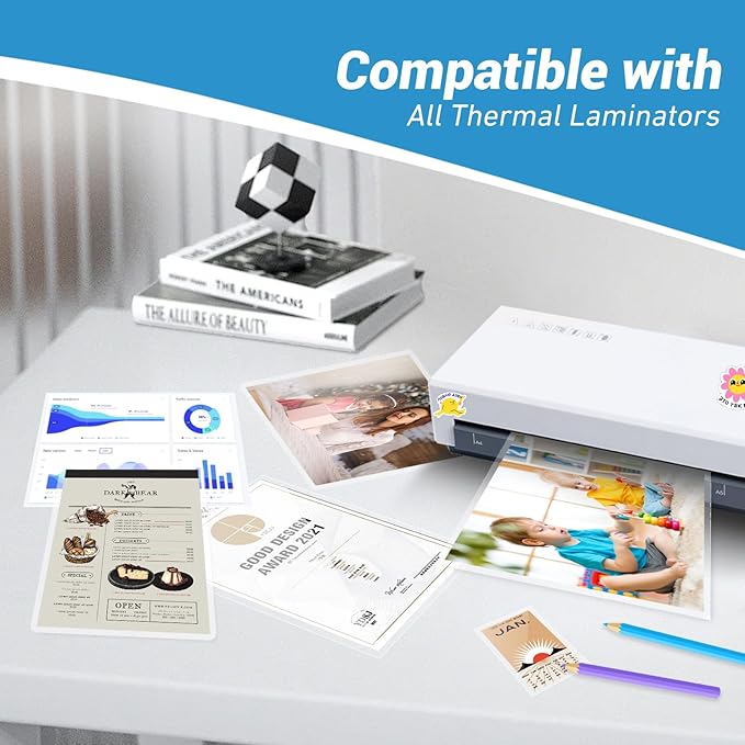 Uinkit Matte Thermal Laminating Pouches 9 x 11.5 Inches 3 Mil Thick Matte Finish 100 Sheets Large Package Fitted for Letter Size Laminating Sheets 8.5 x 11-DeskLoop Office