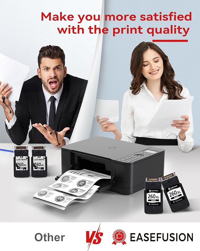 260XL Replacement for Canon 260XL PG-260 Black Ink Cartridges 260 PG260 Compatible with Canon Pixma TS6420a TS6420 TR7020a TS5300 TS5320 TR7020 Printer Ink Cartridges (2 Black)-DeskLoop Office