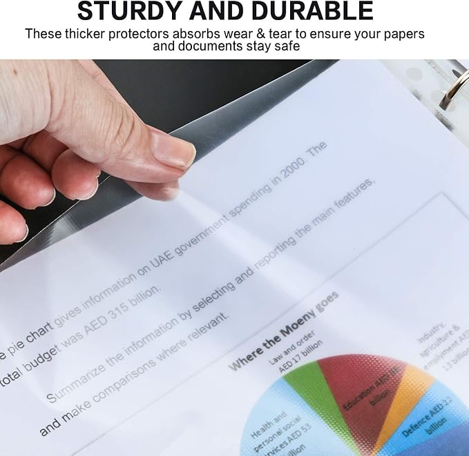Sheet Protectors, PANDRI 300 Pack Clear Heavy Duty Plastic Page Protectors - Image 7