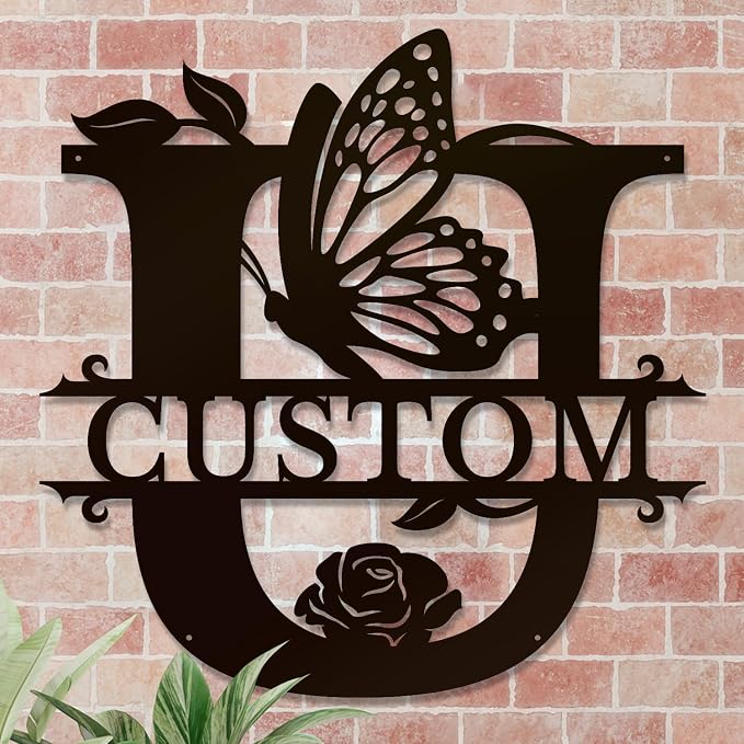 Personalized Custom Letter Name metal Signs, Custom Black Letter Monogram Wall - Image 4