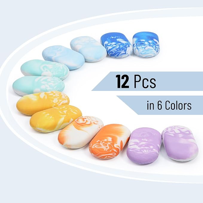 Mr. Pen- Marble Pencil Erasers, 12 Pack, Art Sketching, Clean Smudge-Free - Image 2