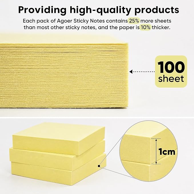 Small Sticky Notes 2X 2 in, 100 Sheets/Pads, 2X Sticking Powerx, 24 Pack Mini - Image 2