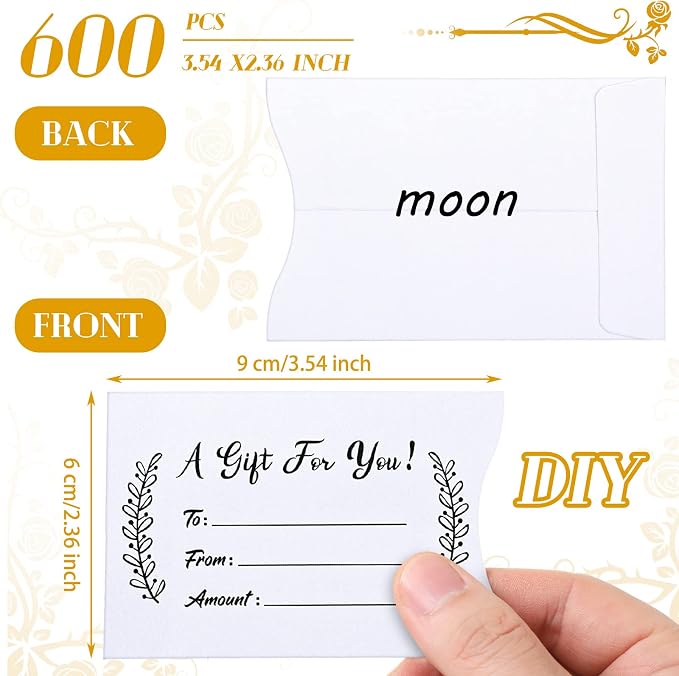 Yinder 600 Pcs Gift Card Envelopes Bulk Thank You Gift Card Sleeves - Image 2