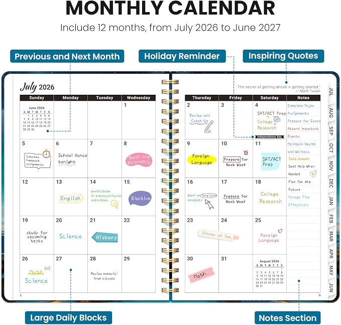 Planner 2026-2027, Monthly and Weekly Academic Planner July 2026 - Image 2