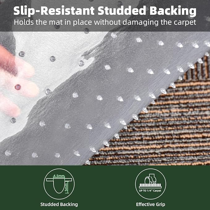 Office Chair Mat for Carpets, 2 Pack 36" × 36" Round Computer Chair Mat - Image 6