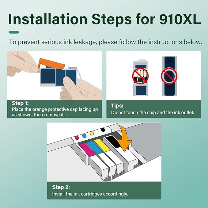 910XL 910 8015e Ink Cartridges Combo Pack Replacement for HP Printers 8025e 910 XL 910XL Black and Color 910XL/910 Multipack for OfficeJet Pro 8015e 8025e 8028e 8020 8035e 8034e 8020e 8025 8010 8028-DeskLoop Office