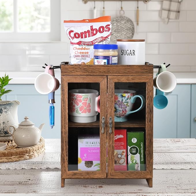 Ikee Design Small Wooden Countertop Storage Cabinet - Image 2