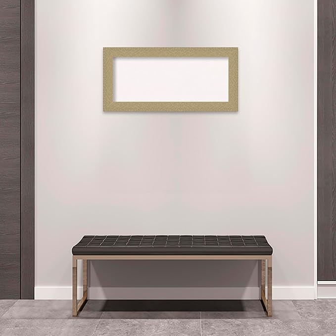 Amanti Art White Cork Board for Wall, 16x34 Vision Board with Gold Frame, Medium Corkboard Office Decor for Home Organization, Casual Corkboard Pinboard to Display Items for Home Organization in-DeskLoop Office