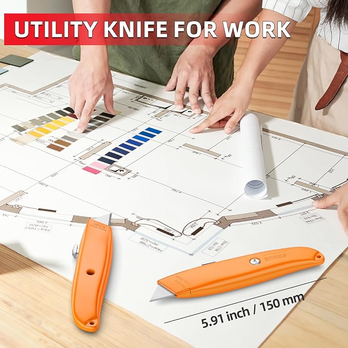 DIYSELF Utility Knife, 20 Pack Heavy Duty Box Cutter Retractable, Box Cutter - Image 6