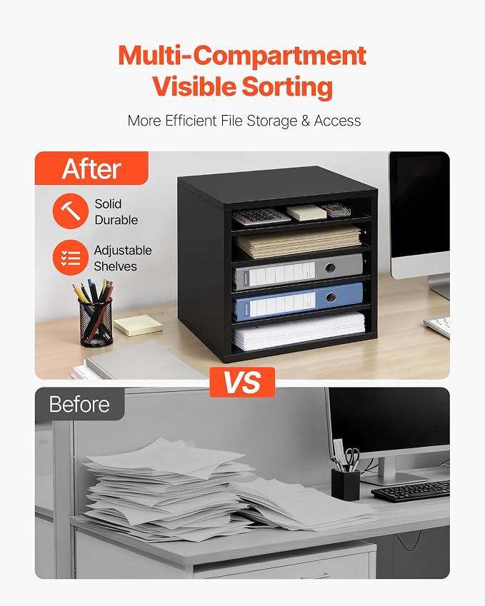 VEVOR Literature Organizer, 5 Compartments Office Mailbox - Image 4