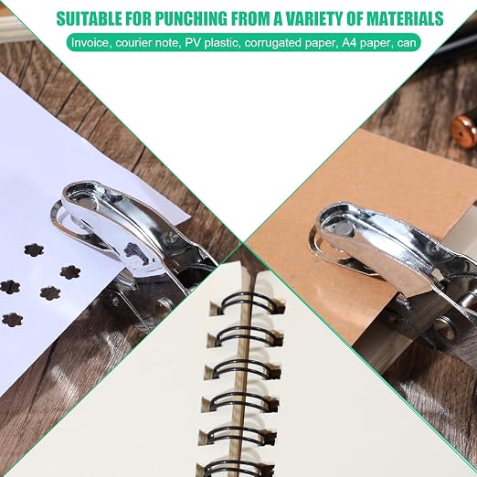 6 Pcs Craft Hole Punchers Set, Handheld Metal Hole Punch Single, Soft-Grip - Image 5