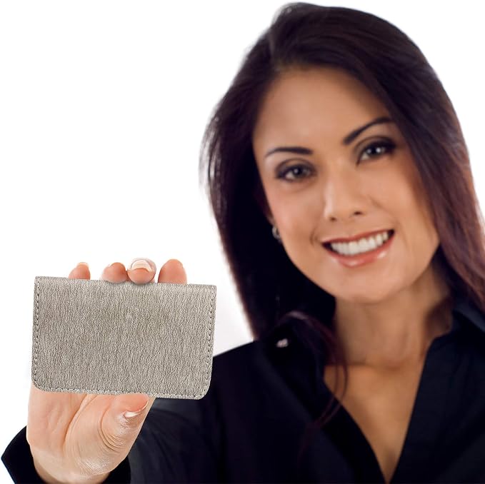 Outus 2 Pcs Business Card Holder, PU Leather Business Card Case Pocket Wallet - Image 6